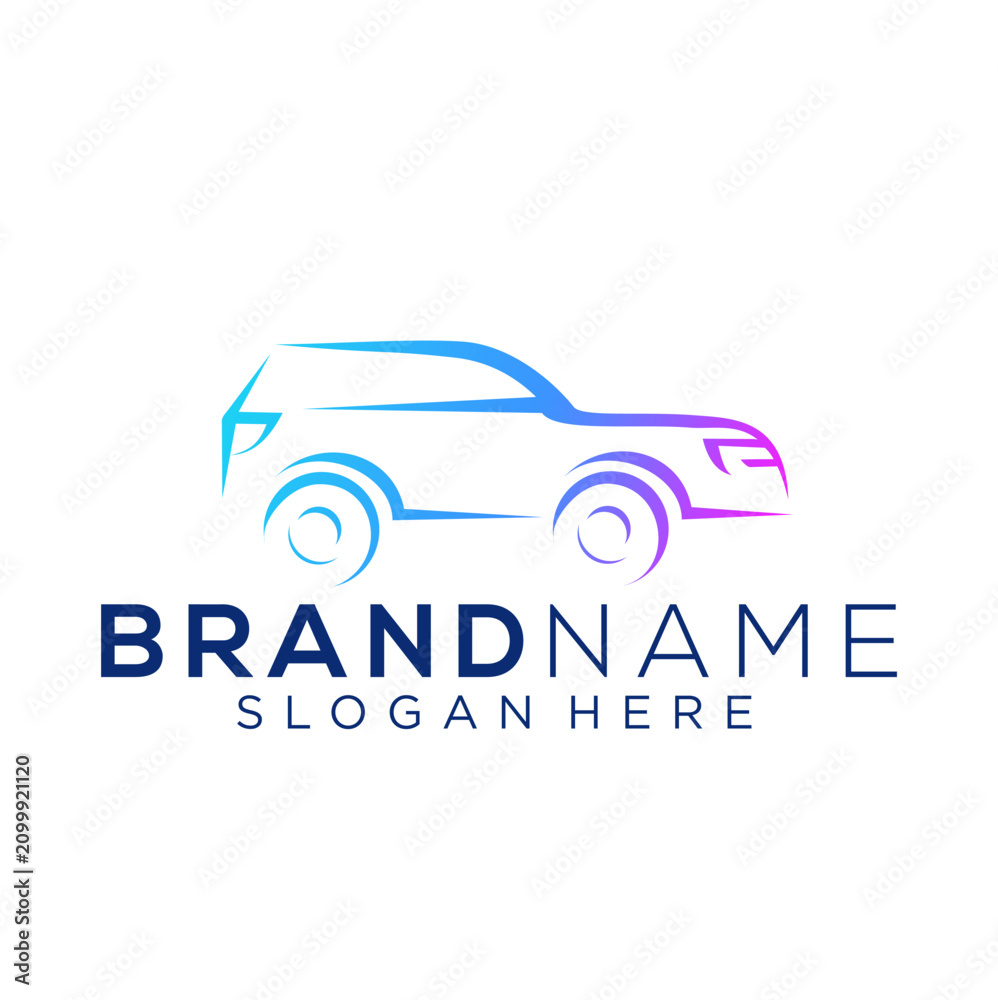 Obraz premium CAR siluette outline Logo Vector
