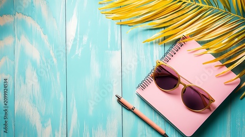 Woman relaxing on poolside lounger with sunglasses and book. Stylish female vacationer enjoying summer reading by turquoise water.
