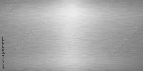 Shiny brushed silver metal texture background with industrial polished steel plate pattern and metallic gray aluminum sheet surface backdrop