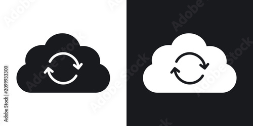 Foto Cloud sync icon flat illustrations group