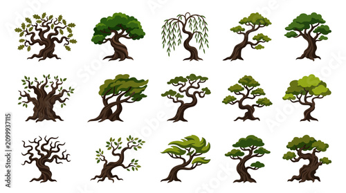 Stylized Tree Icon Set