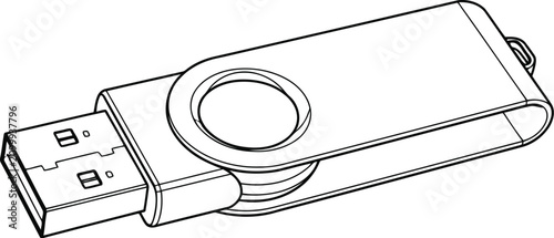 Usb flash drive with lanyard loop