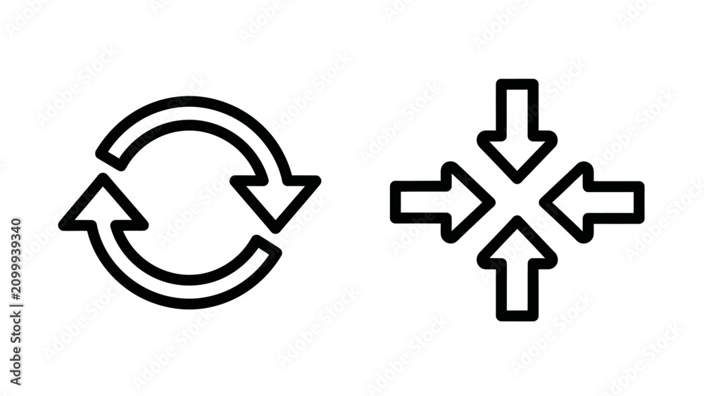Schilderij op canvas Refresh and align content direction icons with direction rotation interface