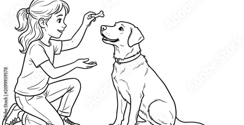 Fotografía girl, dog, training, pet, puppy, canine, obedience, handler, owner, command, tre