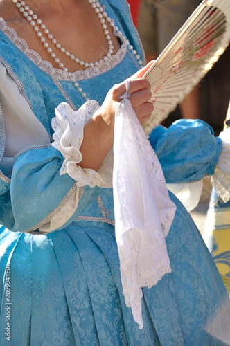 Woman wearing a Renaissance-era dress