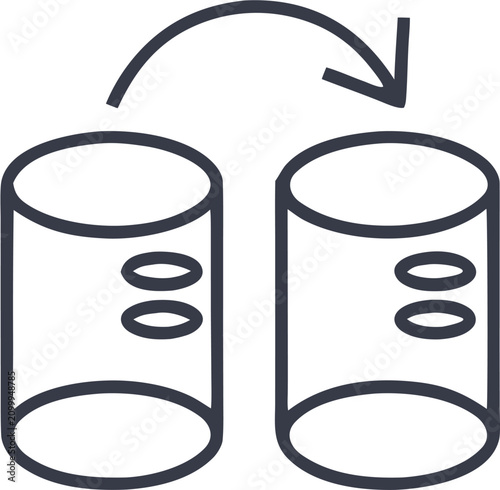 minimal flat outline icon representing change data  on white background 
