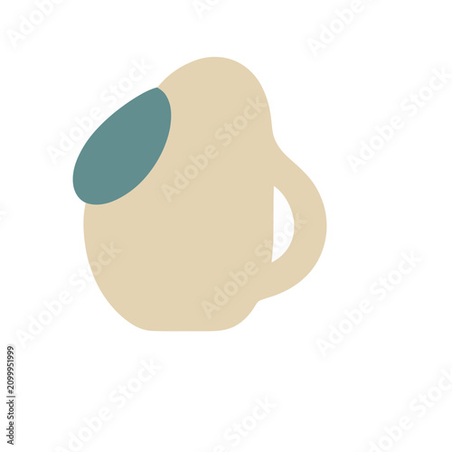 Abstract beige and teal shape