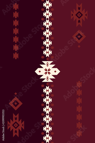 Southwest native seamless pattern ethnic tribal Aztec geometric Navajo Native American fabric earth tone design vector for textile printing