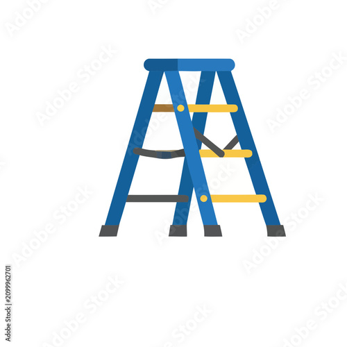 Blue A-frame stepladder