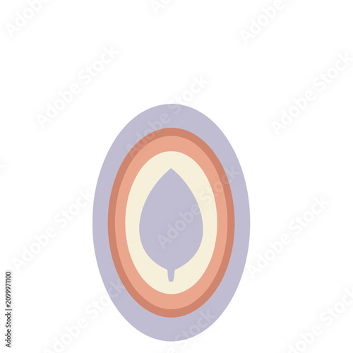 Abstract concentric circles with leaf shape