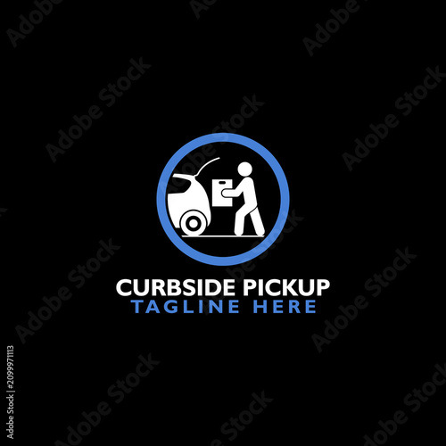 Curbside pickup logo icon isolated on black background
