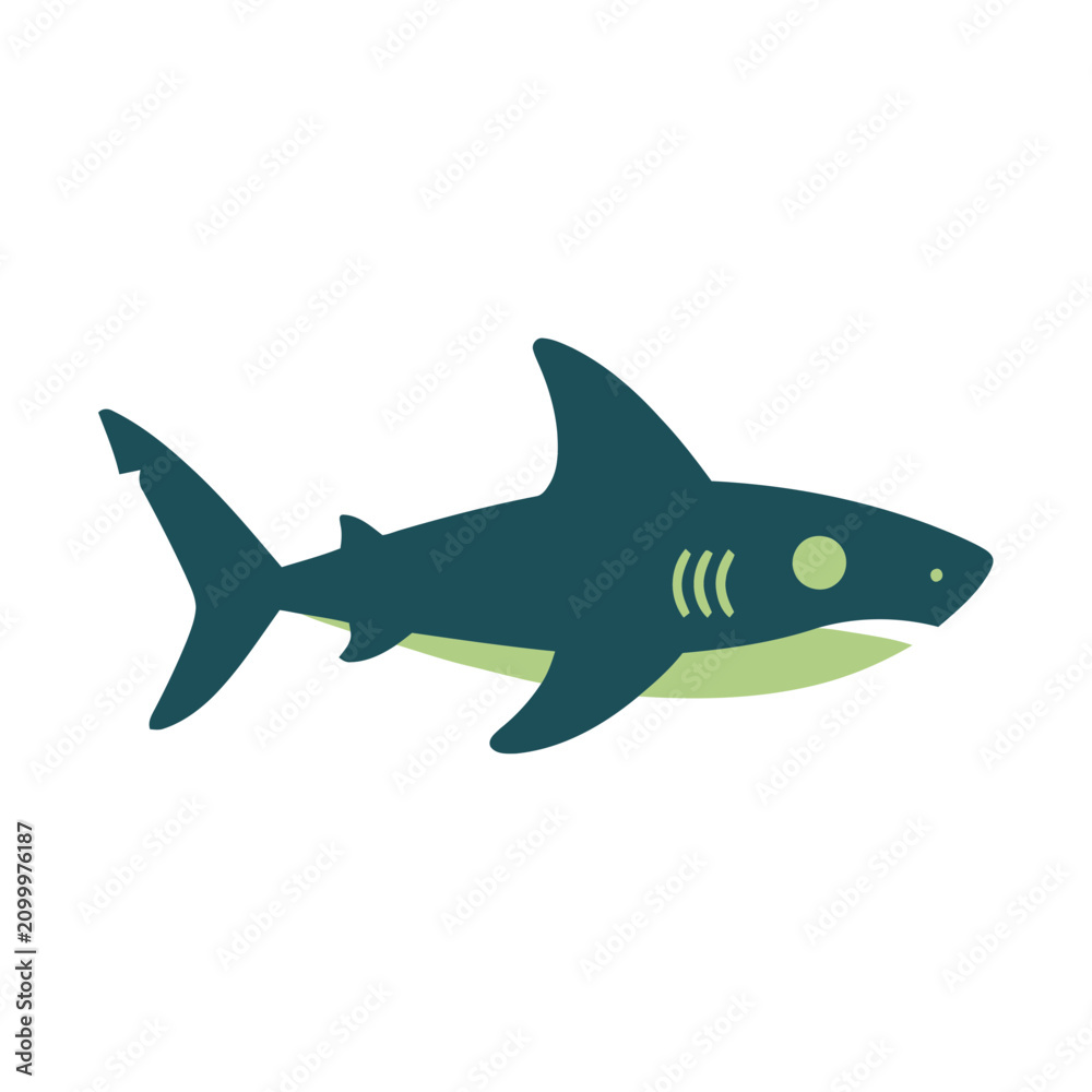 Fototapeta premium Stylized Shark Illustration