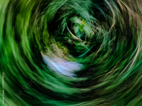 Canvastavla Psychedelic abstract fluid wave texture in green and purple colors