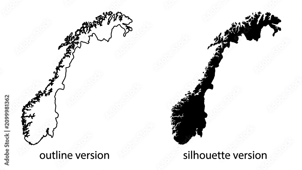 Obraz premium Norway Map Outlines