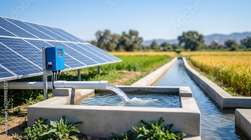 Solar powered irrigation water pump system, renewable energy, agriculture, sustainability