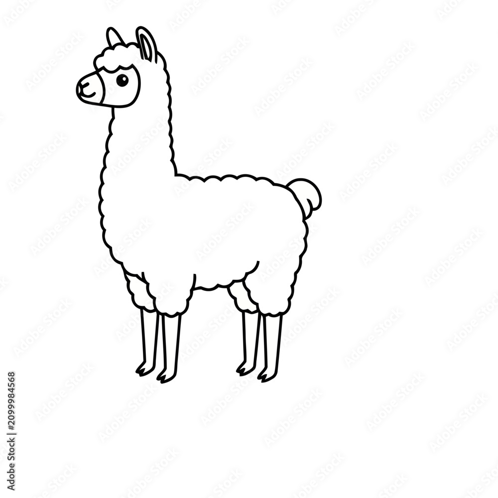 Fototapeta premium Cartoon Llama