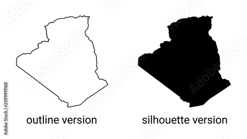 Obraz na płótnie Algeria Map Outline and Silhouette
