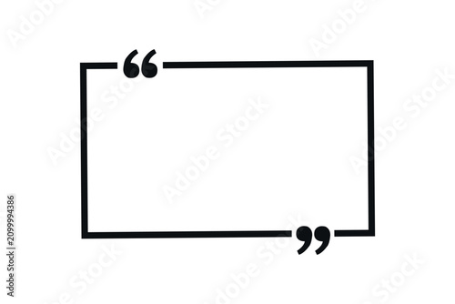 Quote box with quotation marks vector illustration of a speech bubble for quotes