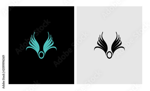 wing badge logo vector