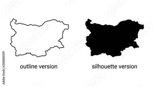 Tableau sur toile Outline and Silhouette of Bulgaria