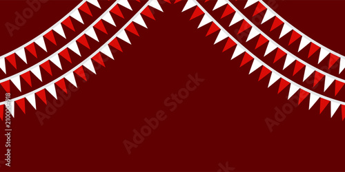 Foto Geometric indonesian independence day border background with abstract triangle p