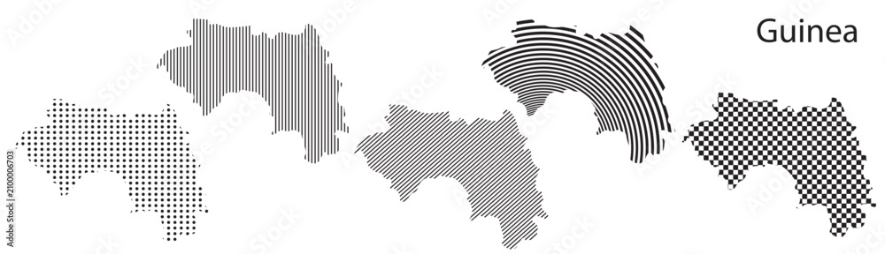 Foto Guinea map infographic simple design element black abstract geometric pattern ic