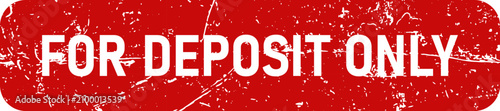 Принти на полотні For deposit only red grunge rubber stamp icon mark isolated for bank check endorsement business document