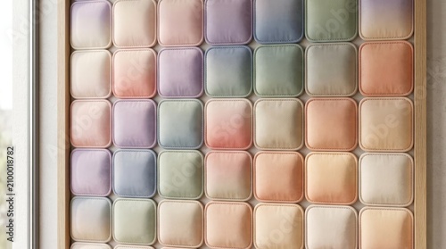Luxury leather swatch display diverse pastel and neutral color options for upholstery