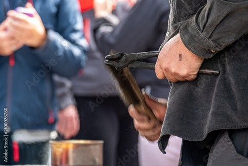 Blacksmith at work during the Ardara Show day