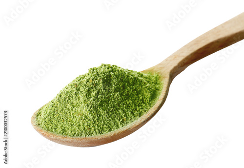 Matcha Powder In Wooden Spoon