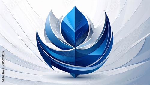 Abstract Blue 3D Logo Shape.