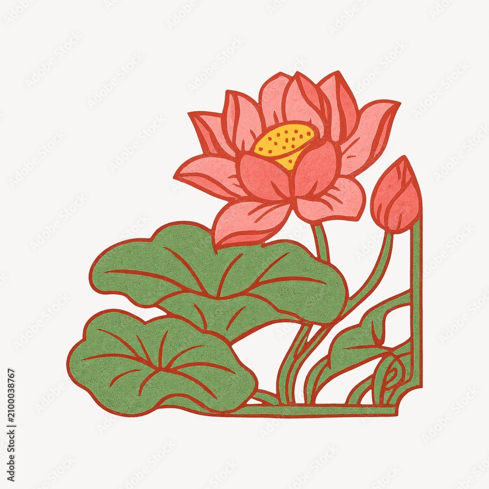 Obraz premium Elegant lotus flower illustration