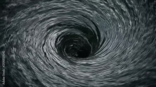 A powerful dark water vortex swirling in the deep ocean