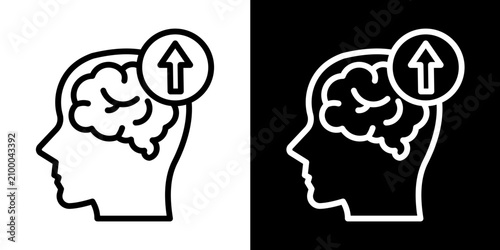 Tableau sur toile Brain Optimization  Icon Set White Line Style Collection