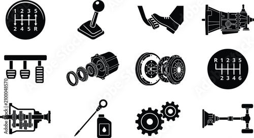 Cuadro en lienzo Mechanical parts and industrial tools.
