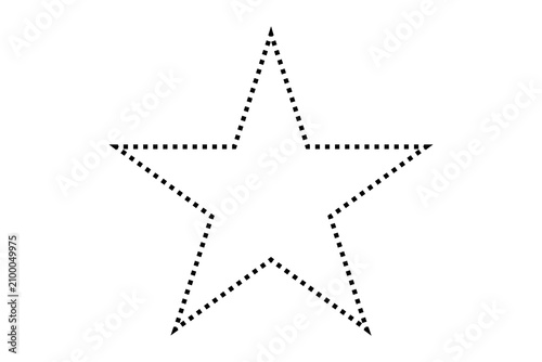 Dotted outline star shape with isolated transparent background for graphic design elements