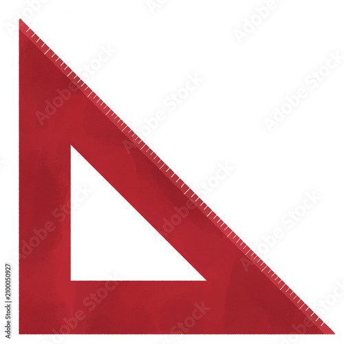 Bild auf Leinwand red set square triangle ruler