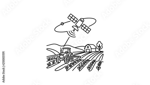 Smart Farming Technology Tractor Satellite Navigation Agriculture Field Technology