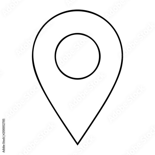 Фотография Elegant hand-traced location marker vector icon with smooth curved outline, ideal for digital mapping and travel branding