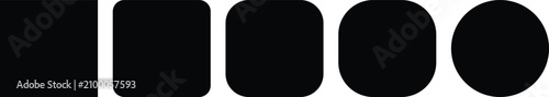 Foto Shape progression from square to circle, vector illustration.