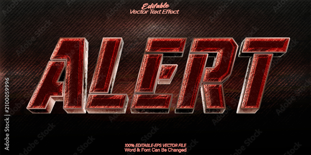 Fototapeta premium Alert Warning Safety Emergency Signal Vector Fully Editable Smart Object Text Effect