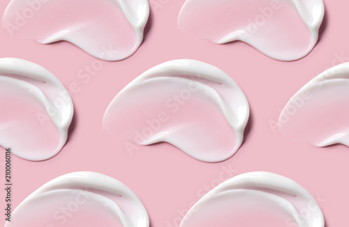 pattern cosmetic smears cream texture on pastel background