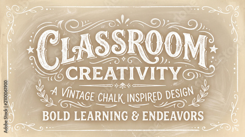 Vintage chalkboard typography for education and creativity. Hand-drawn inspirational quote design for classrooms and workshops.
