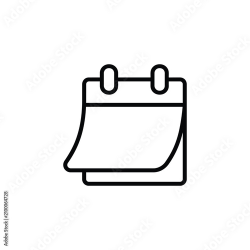 Calendar page icon representing dates and scheduling with calendar schedule management reminder