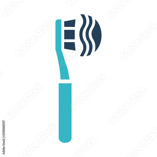 Toothbrush with toothpaste icon