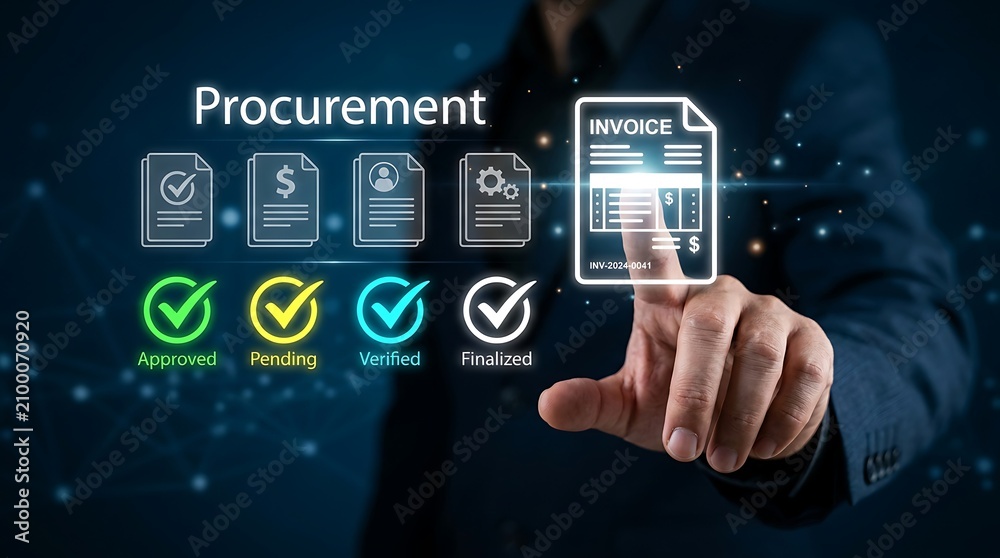 Fototapeta premium Man writing on screen startup concept with arrows pointing up and icons for ai team and growth