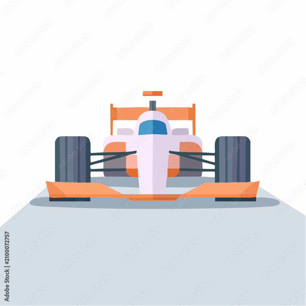 Obraz premium Racing Car Flat Design Minimalist Style
