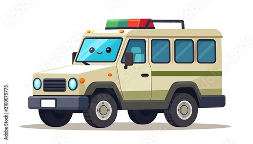 Brightly colored toy delivery truck with cargo.