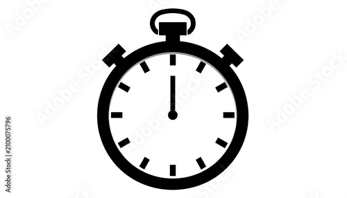 Black and white clock icon with hands.