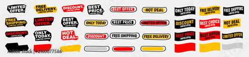 stickers and tags banners set, sales label collection suitable for design promotion media